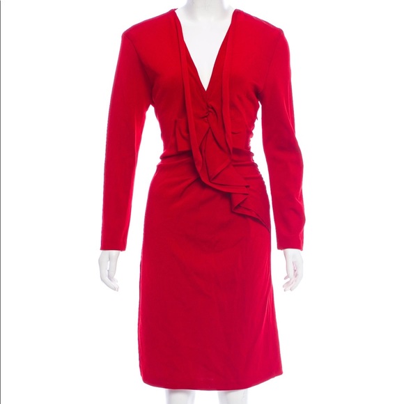 Valentino Dresses & Skirts - Red Valentino midi dress with plunging neckline